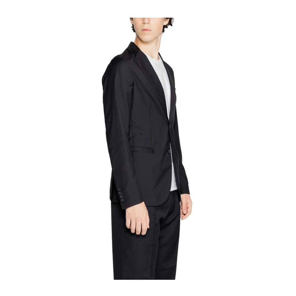 Armani Exchange Elastaan Blend Blazer Herfst Winter Collectie Black Heren
