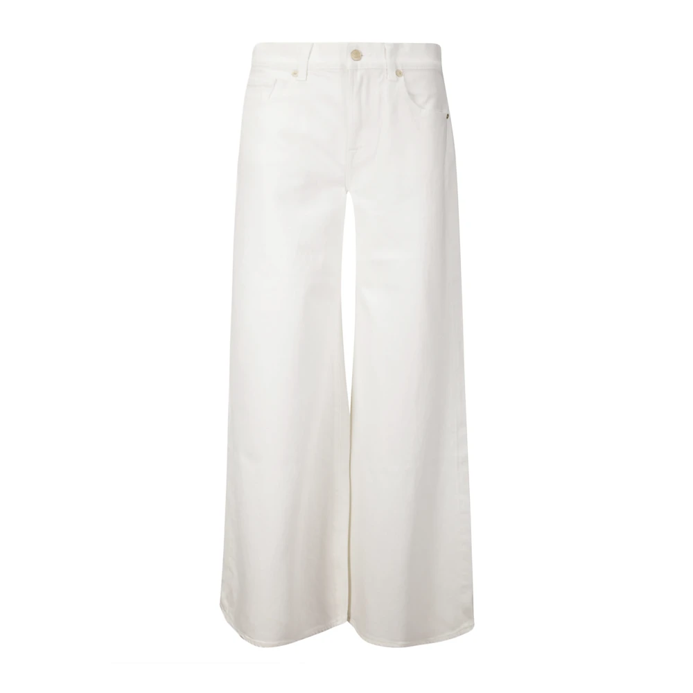 7 For All Mankind Wijde Jeans Denim Blue White Dames