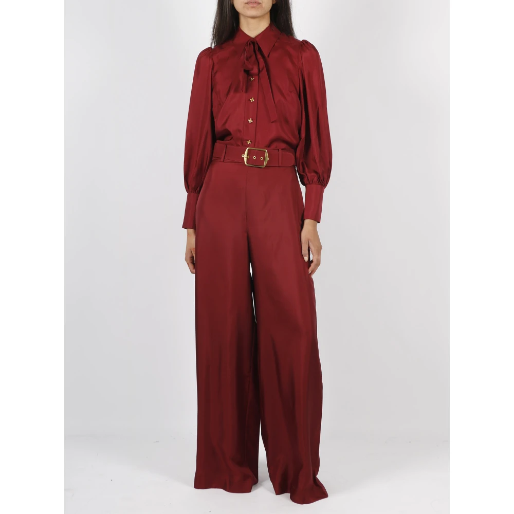 Zimmermann Elegante Zijden Wijde Broek Red Dames