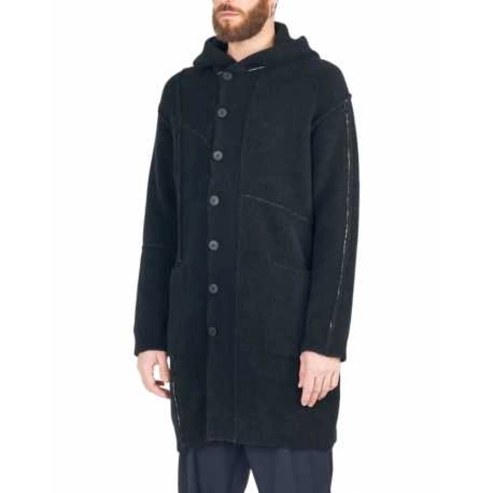 Isabel Benenato Lange Hooded Yak Vest Zwart Black Heren
