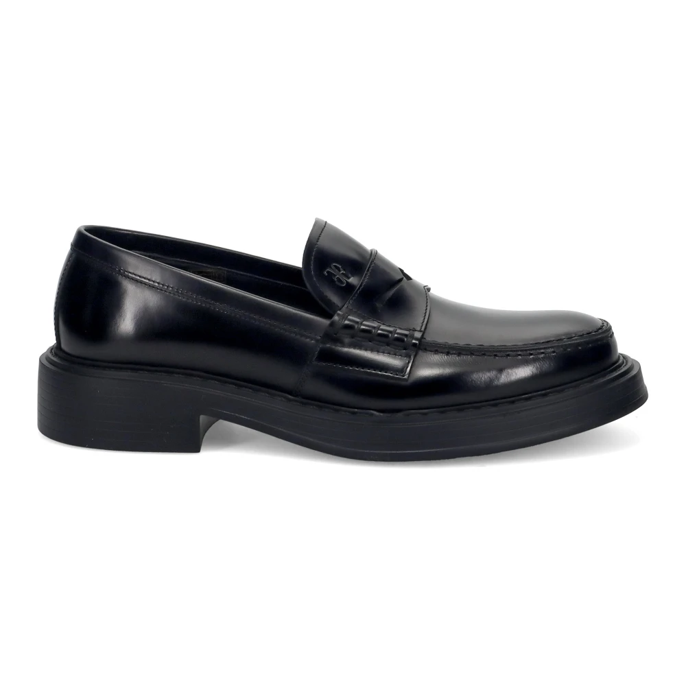 Fabi Black Loafers, Male, 9 Uk, Flat Shoes With Rubber Sole