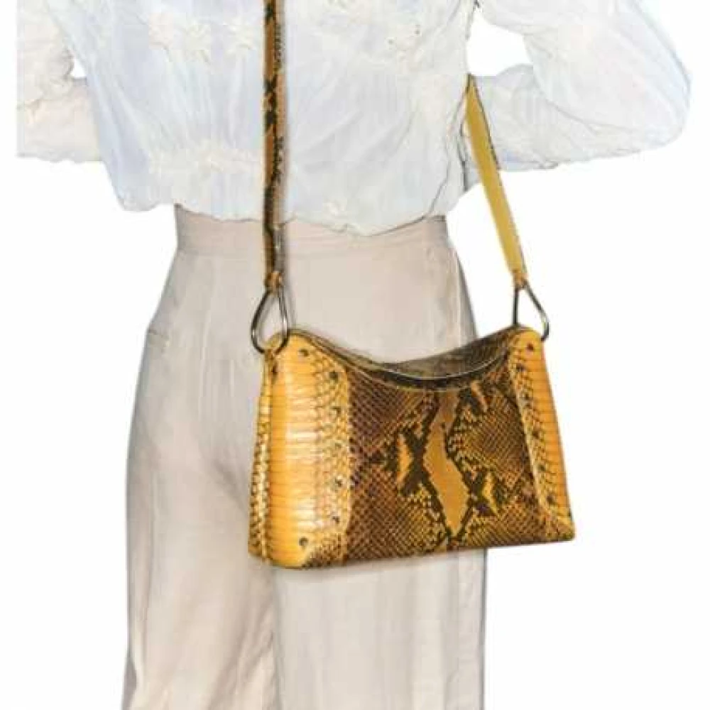 Claris Virot Python Cobra Ranch Tas Gaia Brown Dames