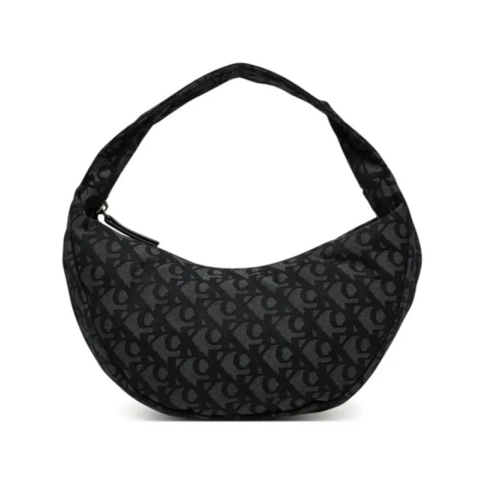Calvin Klein Women's Black Allover Monogram Crescent Shoulder Bag - Shoulder Bags - One Size - Bags