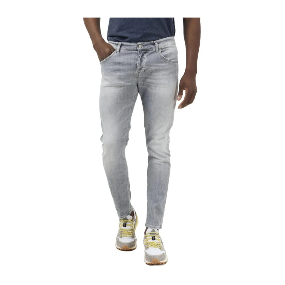 Dondup Grijze Stretch Denim Broek Italië Gray Heren