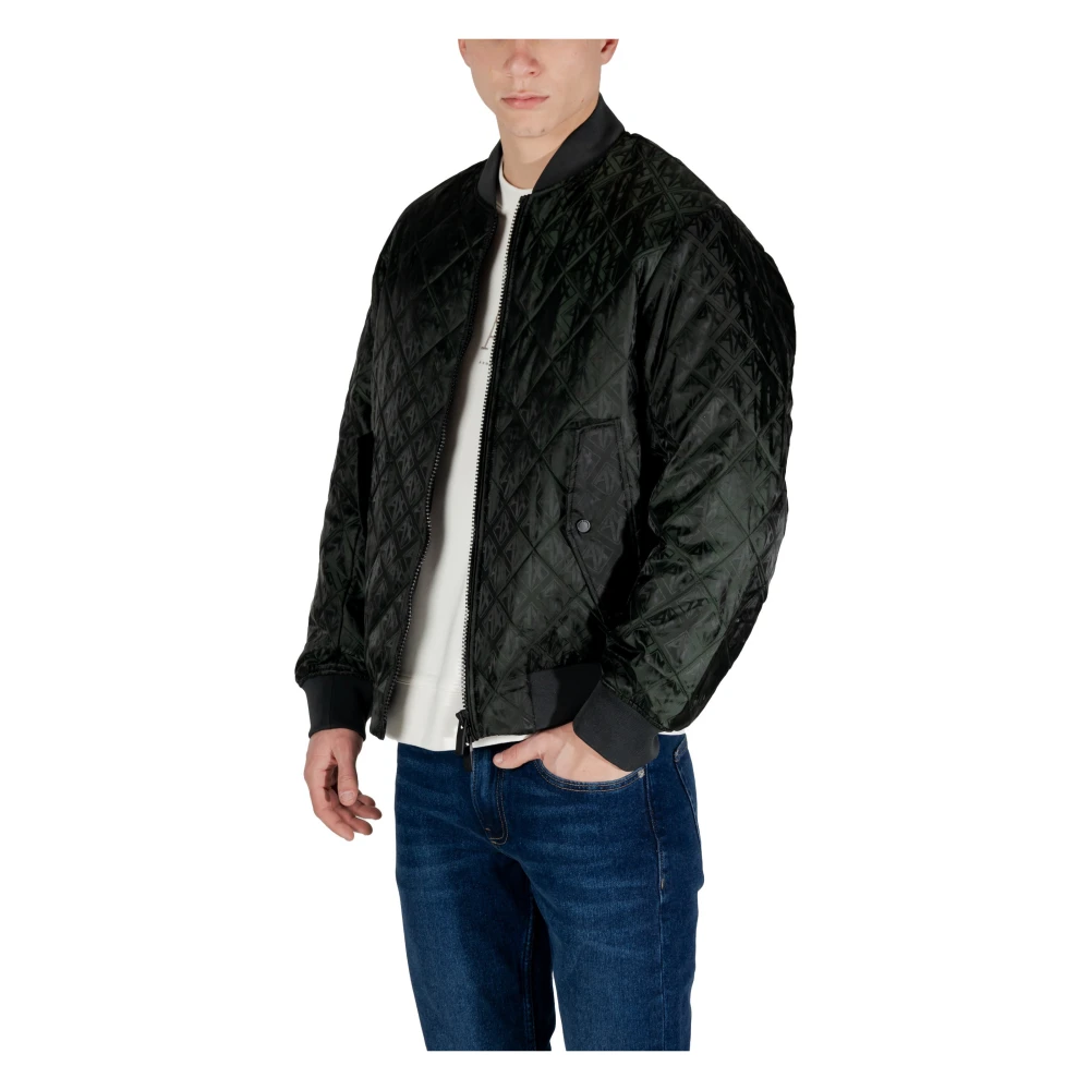 Armani Exchange Zwarte Bedrukte Ritsjas Mannen Black Heren