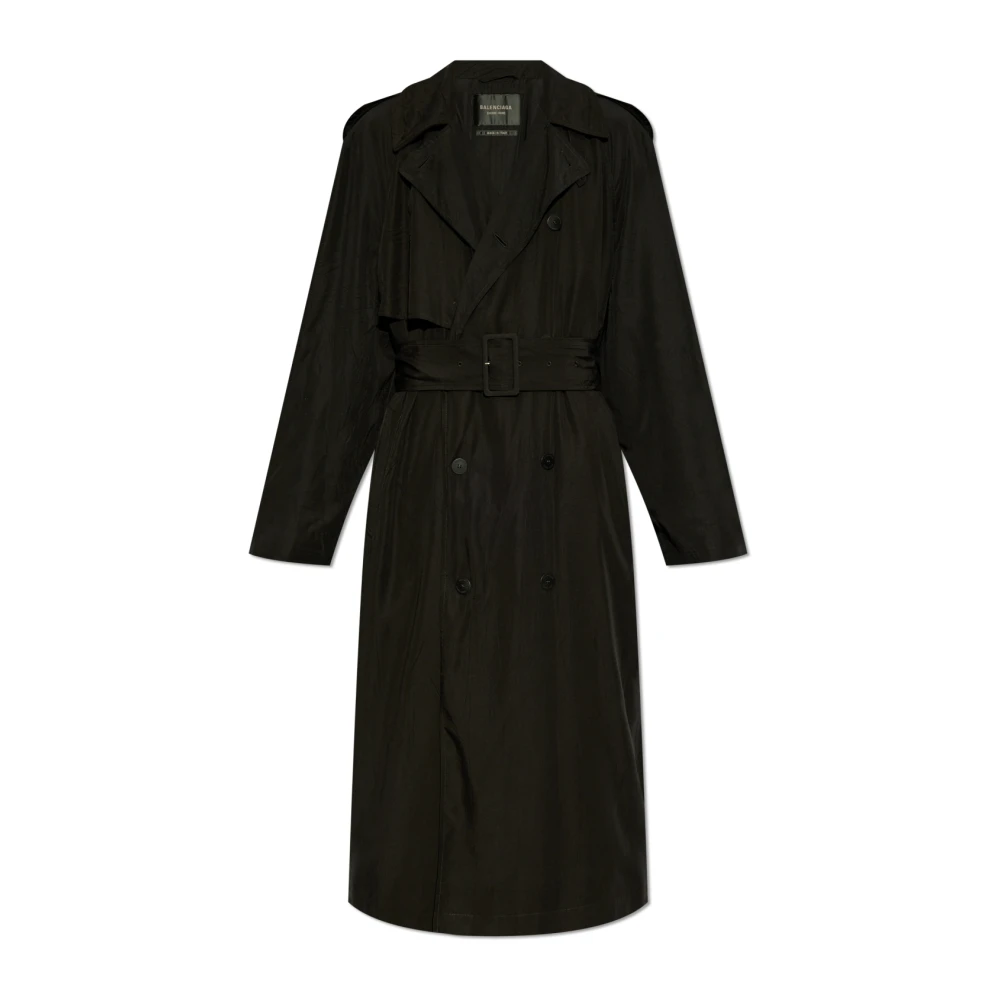 Balenciaga Trenchcoat met riem Black Heren