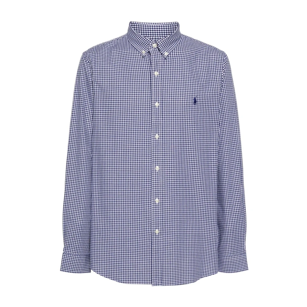 Ralph Lauren Navy Blauw Gingham Geruit Overhemd Blue Heren