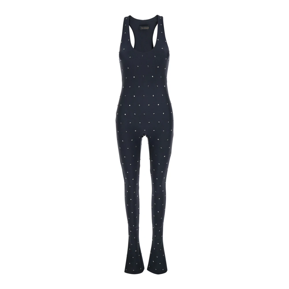 Andamane Svart Kristall Jumpsuit med Strass Detaljer Black, Dam