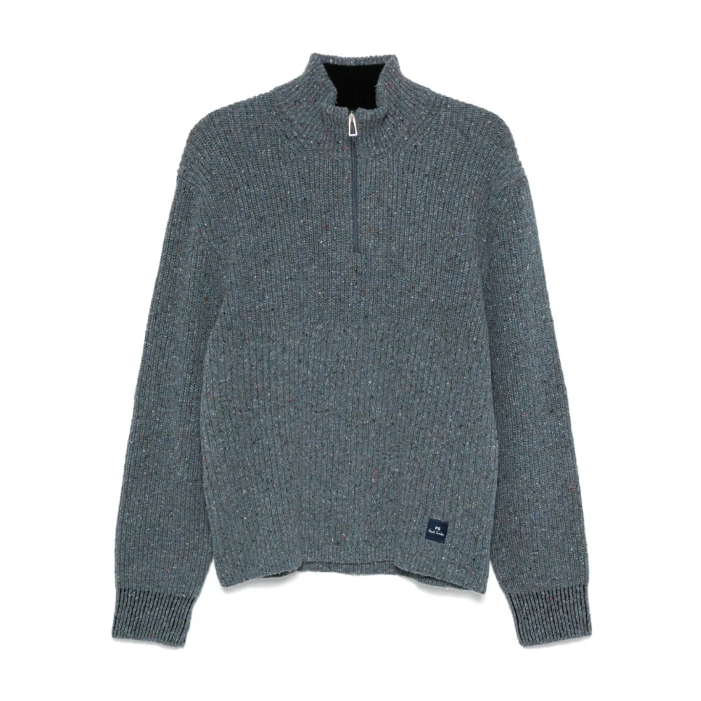 Paul Smith Chunky Gebreide Opstaande Kraag Sweater Gray Heren