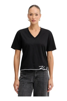 Embroidered V-neck T-Shirt