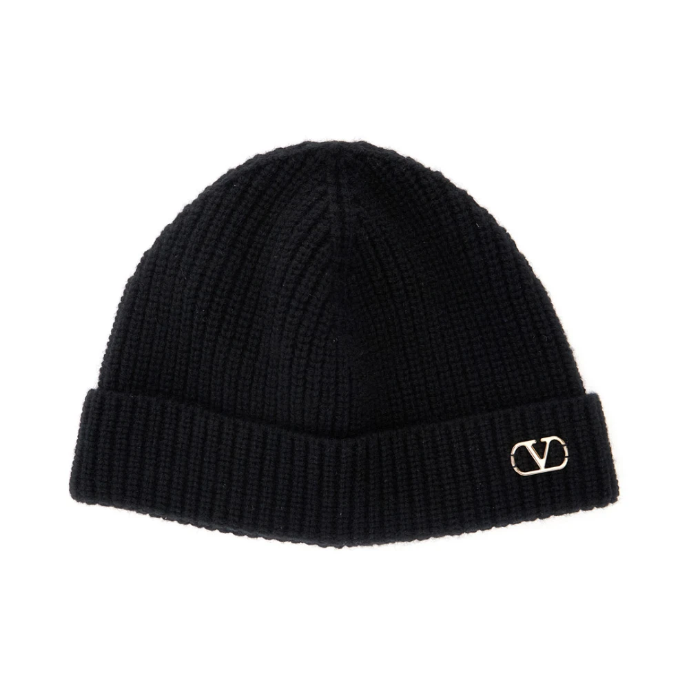 Valentino Garavani Black Accessories, Male, One Size, Vlogo Signature Beanie