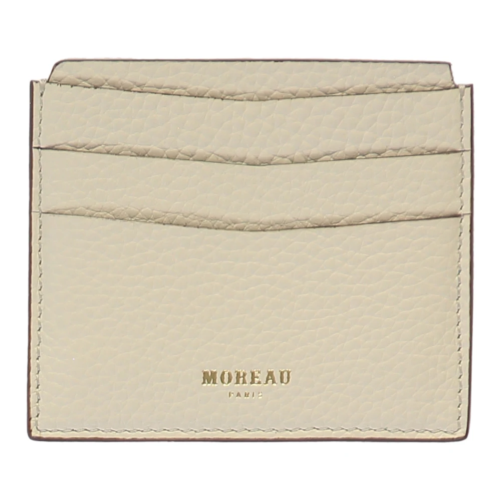 Moreau Paris Logo Detail Leren Kaarthouder Beige Dames