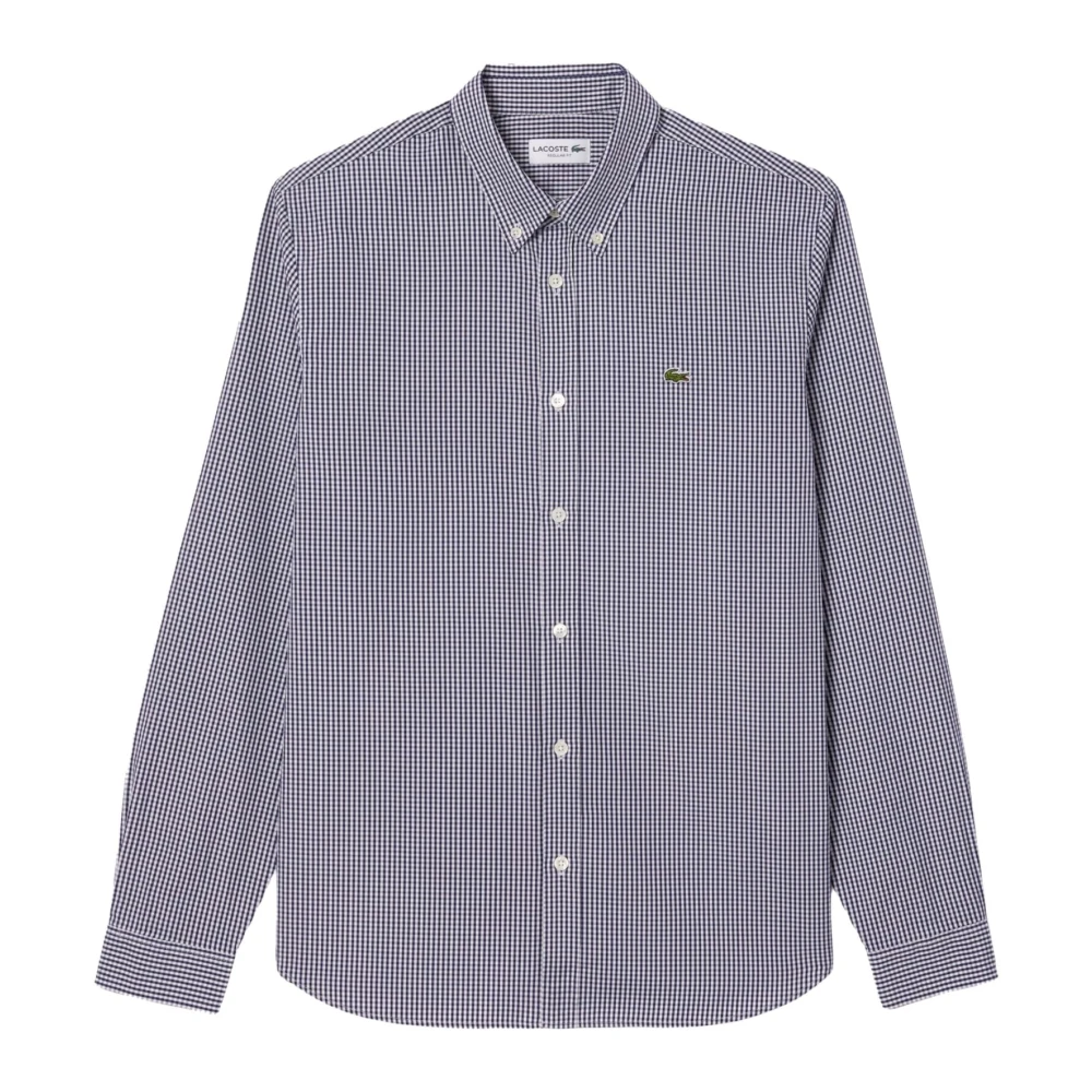 Lacoste Men's Blue Regular Fit Checked Cotton Shirt