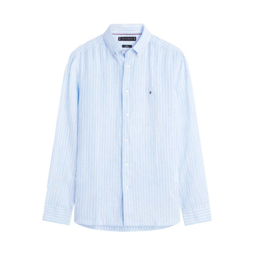 Tommy Hilfiger Men's Blue Casual Shirts, M, Stripe Rf Shirt