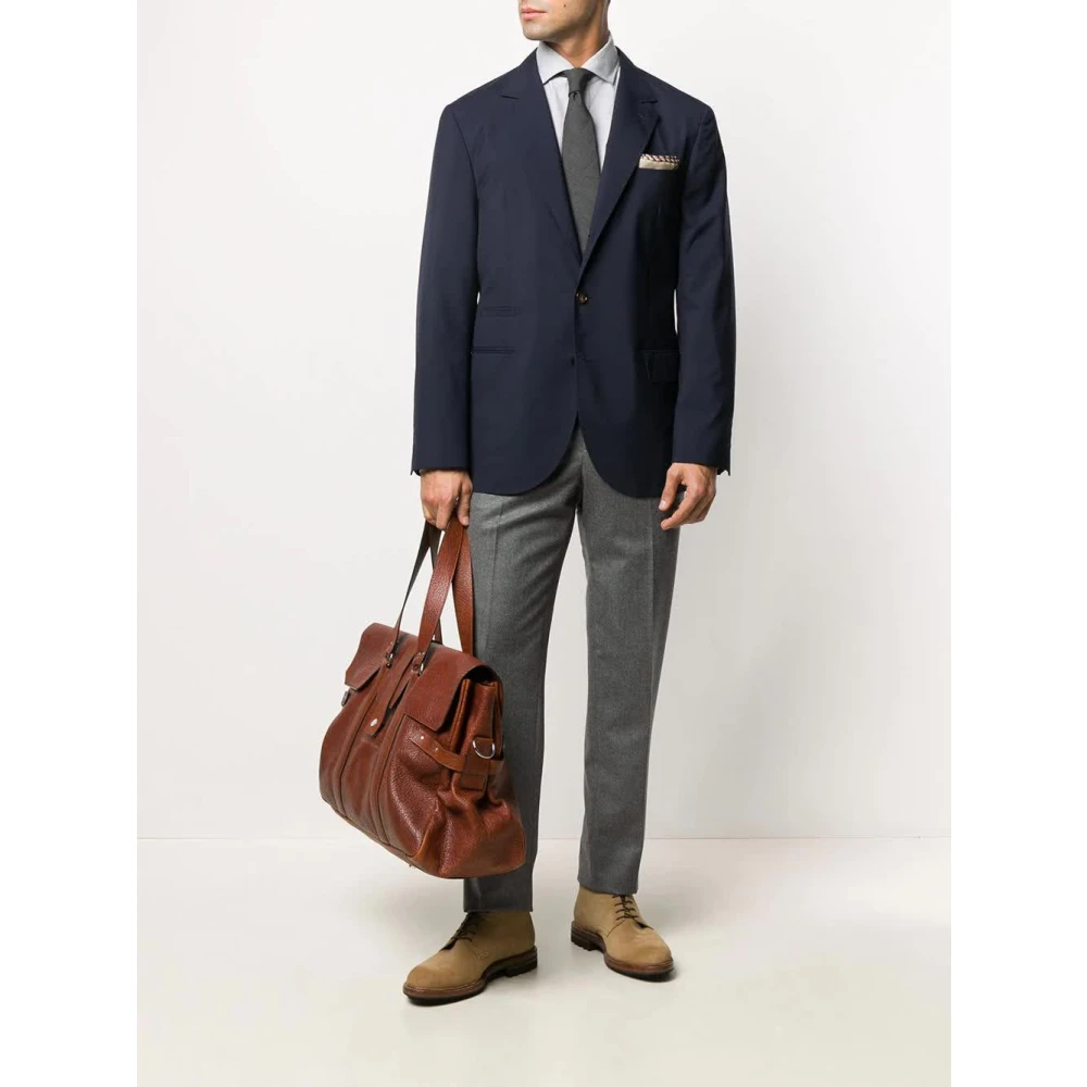 BRUNELLO CUCINELLI Wollen Flanellen Broek Gray Heren