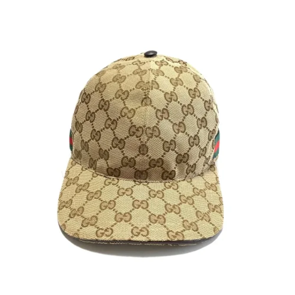 Gucci Vintage Pre-owned Cotton hats Beige Dames
