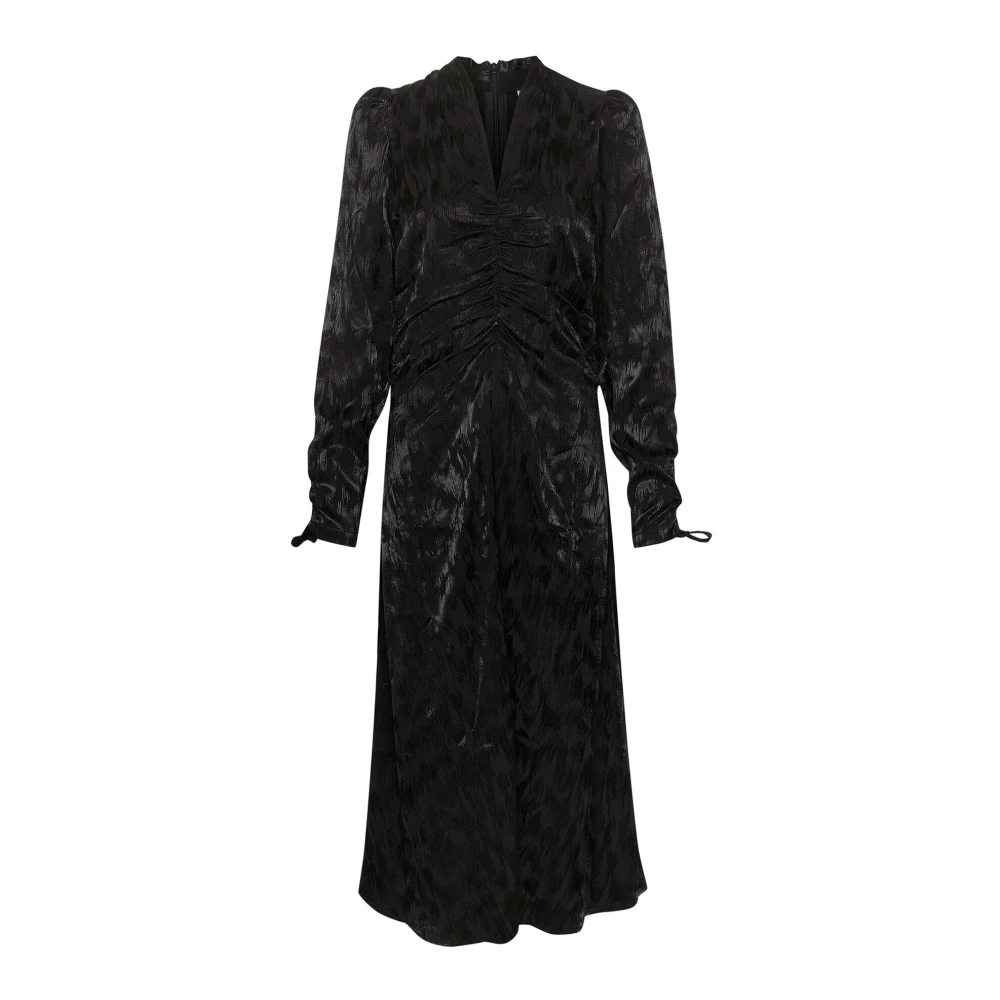 Gestuz Zwarte Gedrapeerde Jurk Black Dames