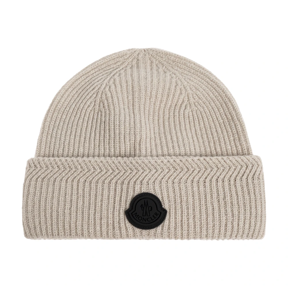 Moncler , Accessories, Male, Beige, One Size, Wool Beanie
