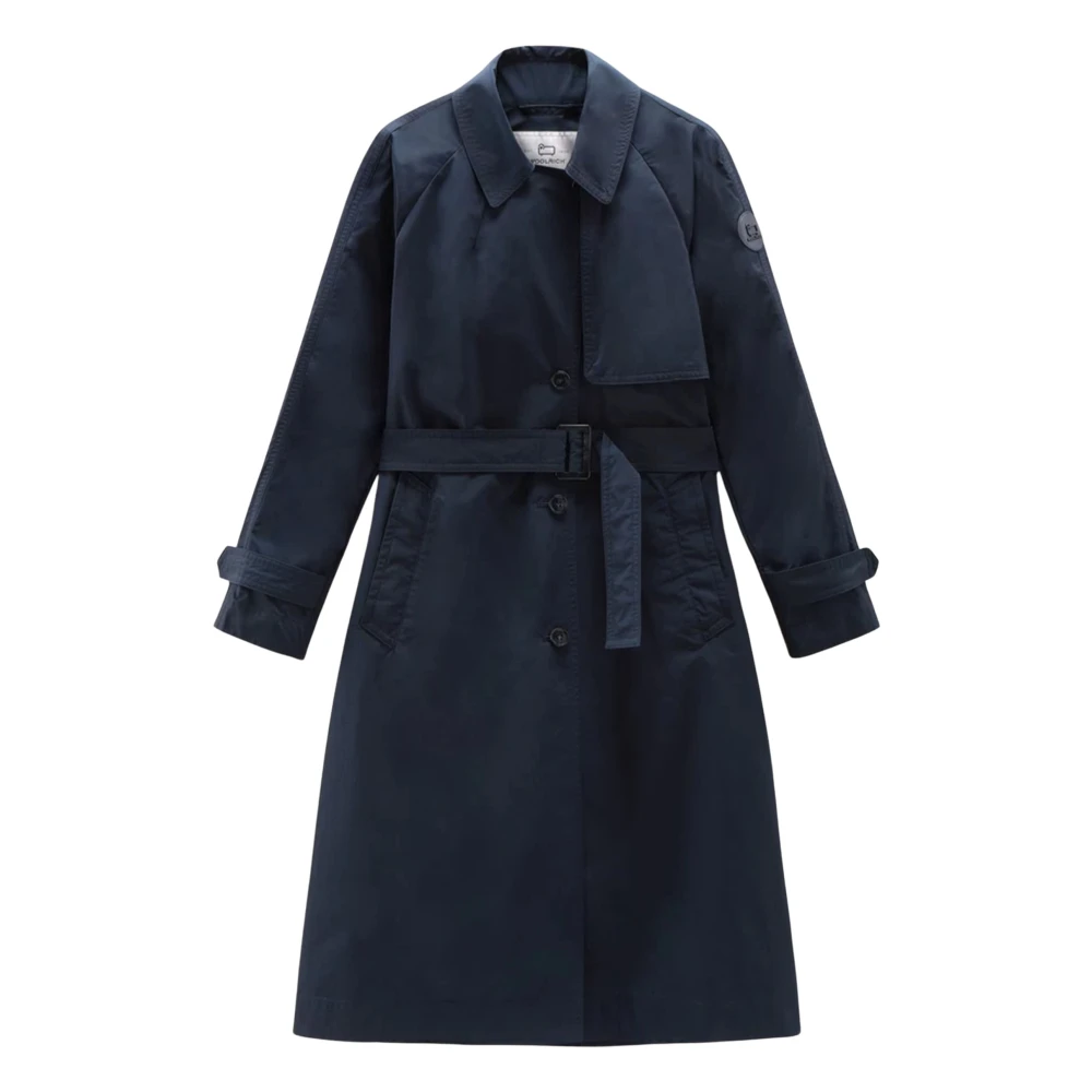 Woolrich Zomer Trenchcoat in Donkerblauw Blue Dames