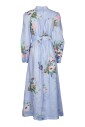 robe-bleue-a-col-en-v-et-manches-longues