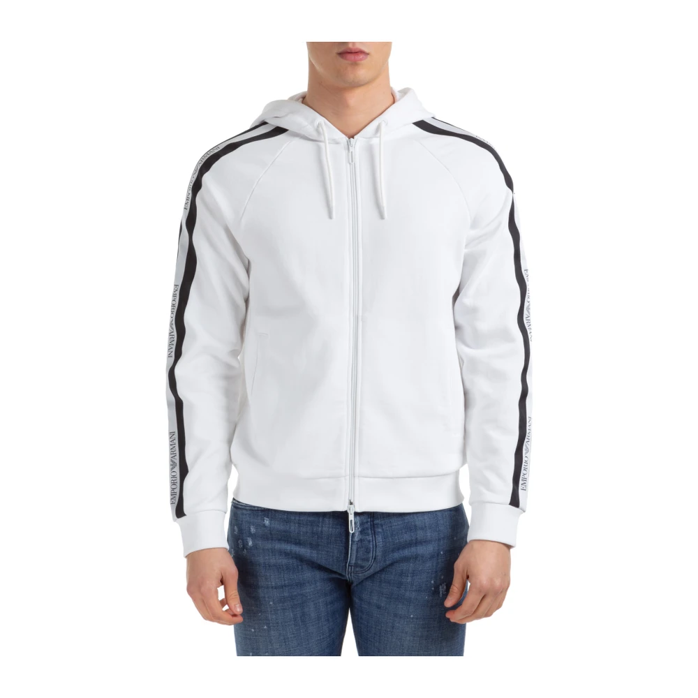 Emporio Armani Zip-through Sweatshirt för Män White, Herr