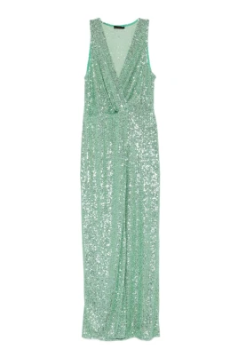 Abito Lungo Menta Paillettes