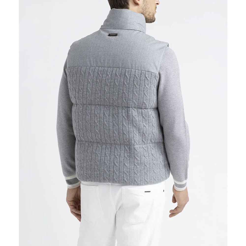PESERICO Mouwloos donsjack van tricot wol Gray Heren