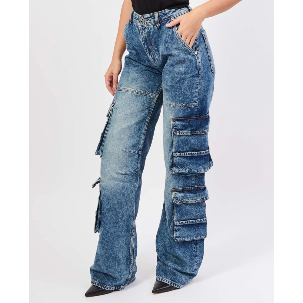 John Richmond Blauwe Wijde Pijp Jeans Blue Dames