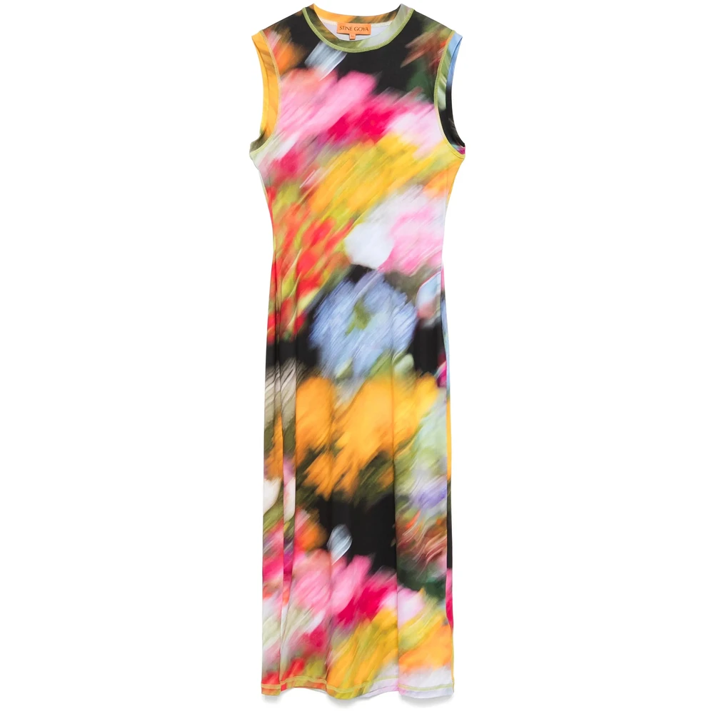 Stine Goya Sinaasappel Oranje Grafische Print Jurk Multicolor Dames