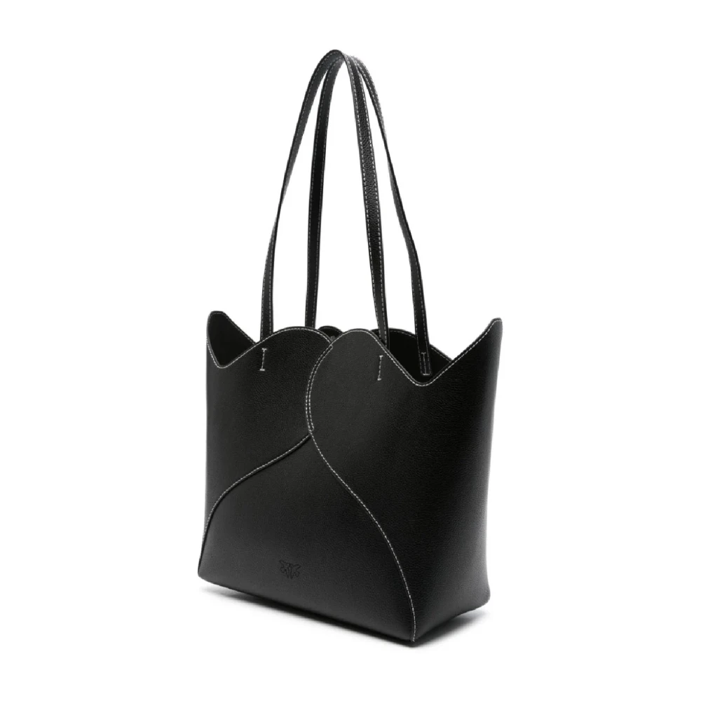 pinko Grainy Heart Tote Schoudertas Black Dames