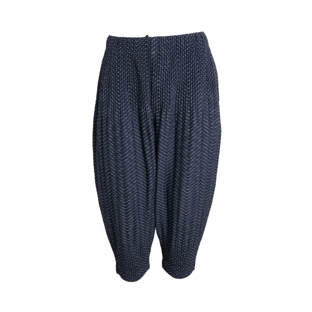 Issey Miyake Pre-owned Polyester bottoms Blue Dames