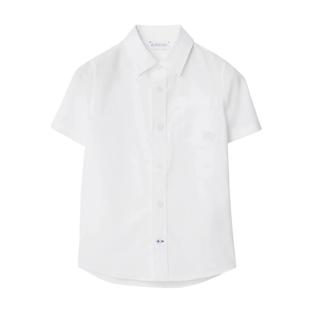 Burberry Men's White Equestrian Knight Logo Print Shirt