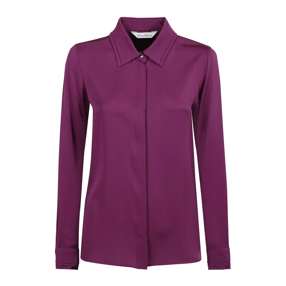 Max Mara Zijden Shirt Purple Dames