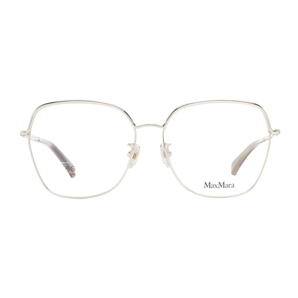 Max Mara Gouden Vierkante Optische Monturen Yellow Dames