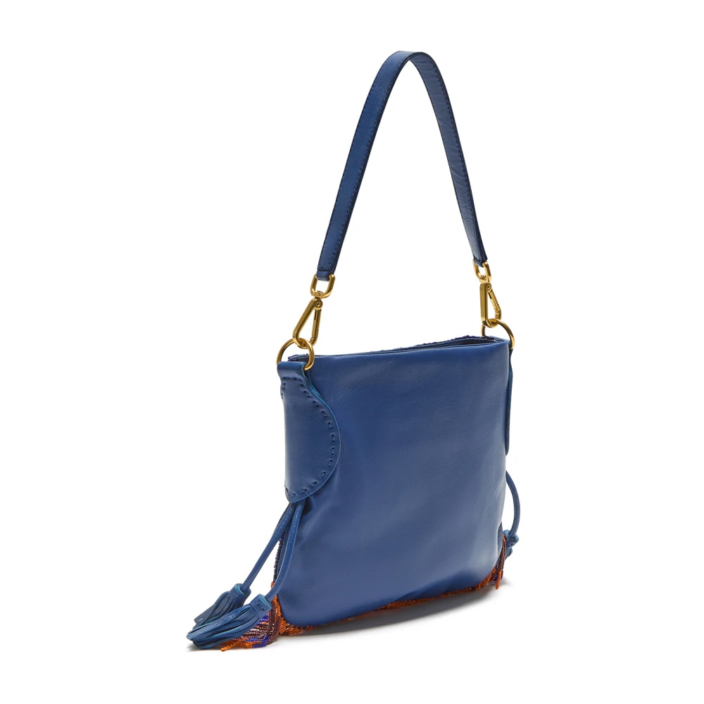 Maliparmi Kleine Leren & Kralen Schoudertas Multicolor Dames