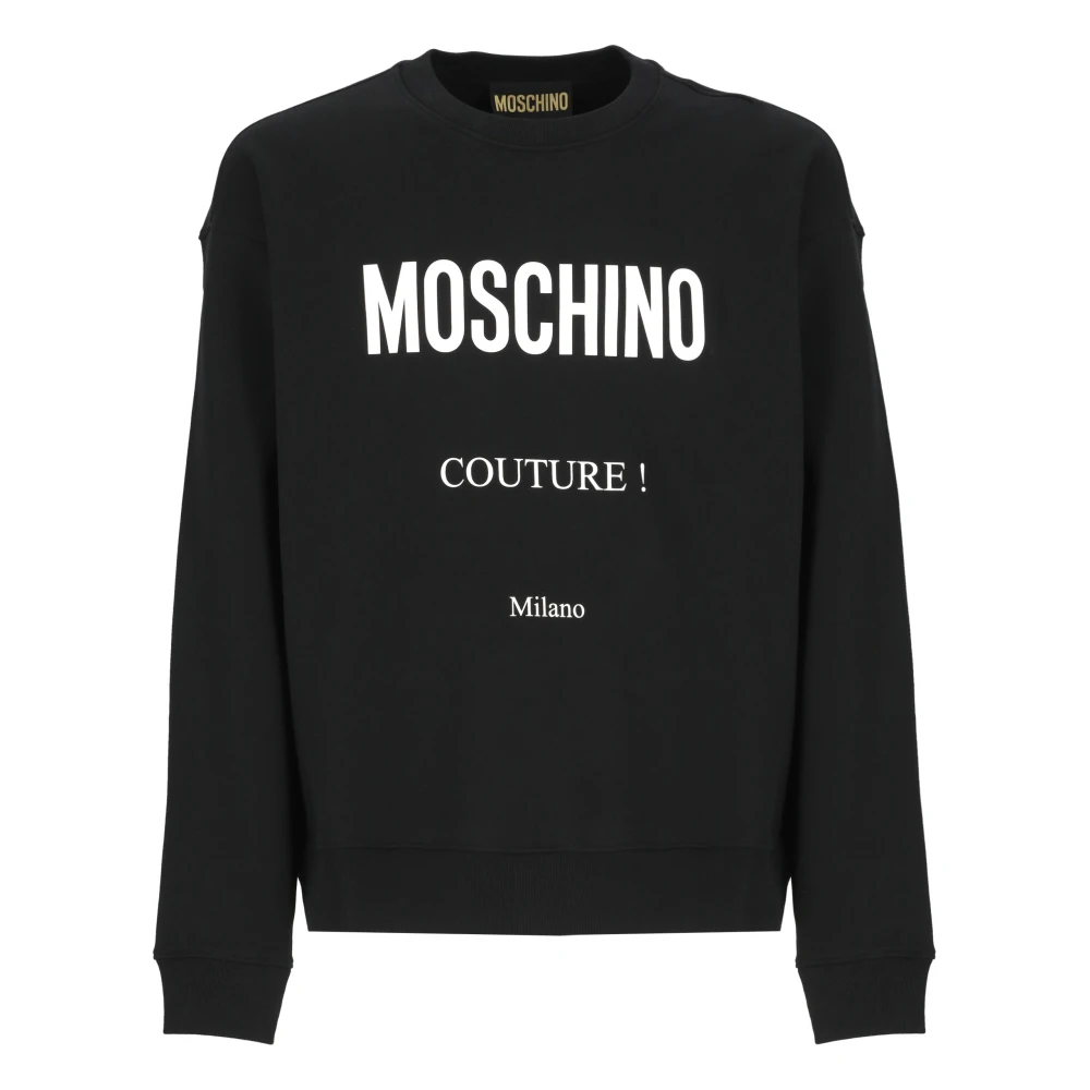 Moschino Zwarte Katoenen Sweatshirt Ronde Hals Lange Mouwen Black Heren