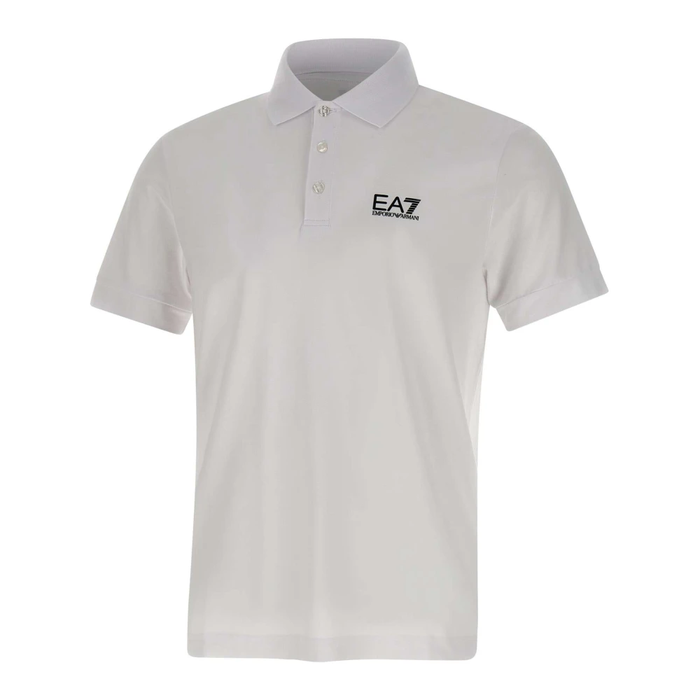 Emporio Armani Ea7 Men's White Polo Shirt With Logo