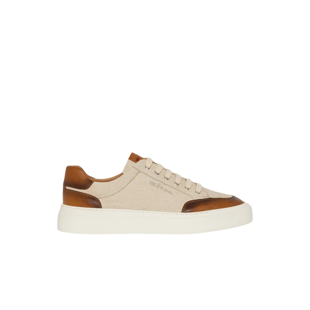 Kiton Elegante Leren Sneakers Heren Schoenen Bruin