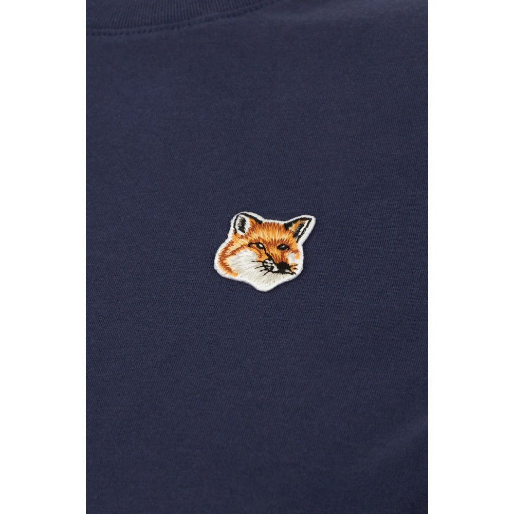 Maison Kitsuné Casual Katoenen T-Shirt voor Mannen Blue Dames