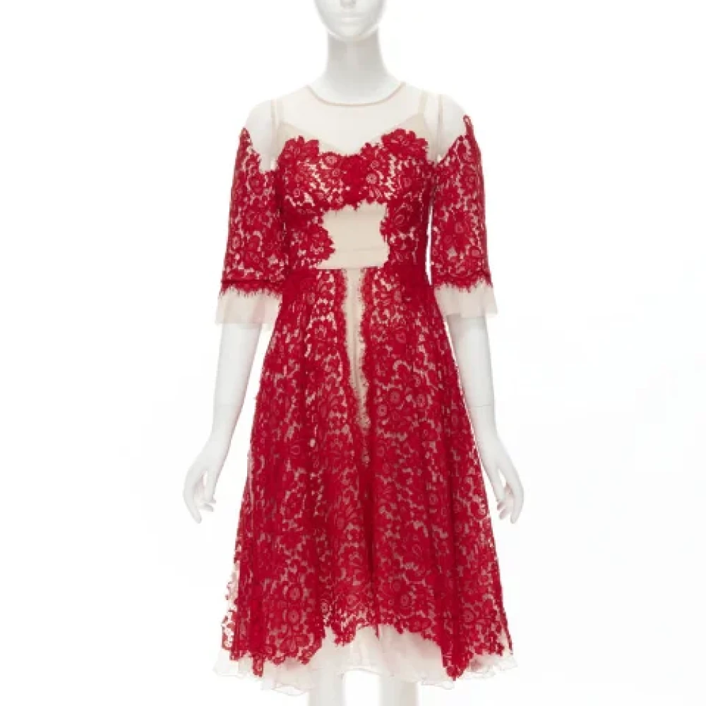 Dolce & Gabbana Pre-owned Silk dresses Red Dames