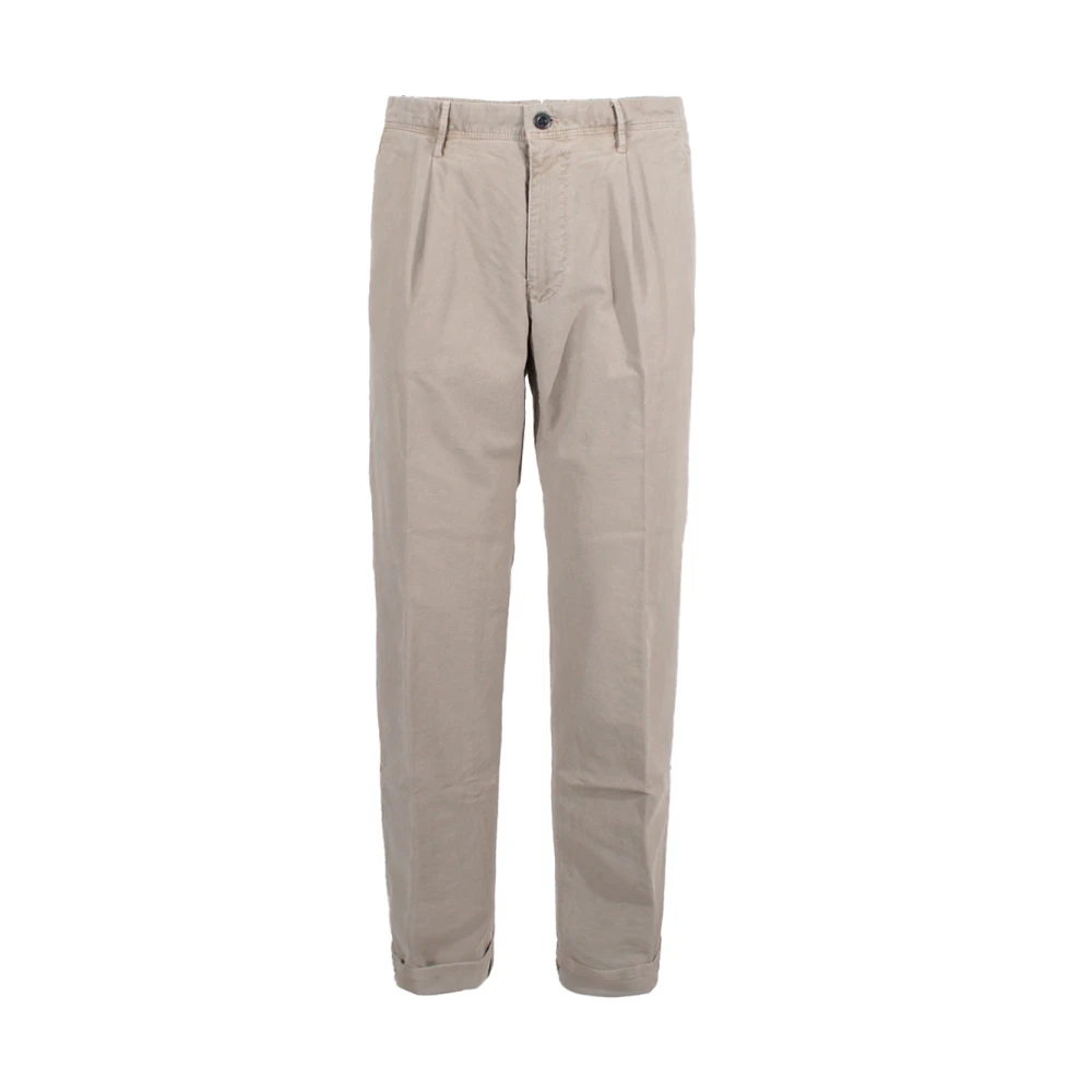 Incotex Bruine Katoenen Broek met Zakken Brown Heren