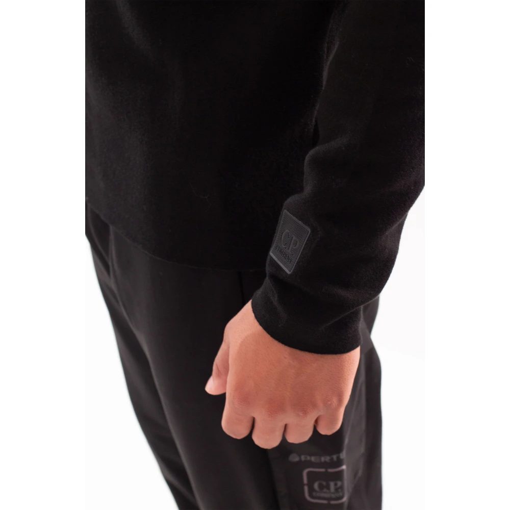 C.P. Company Dubbele Raglan Katoenen Trui Black Heren