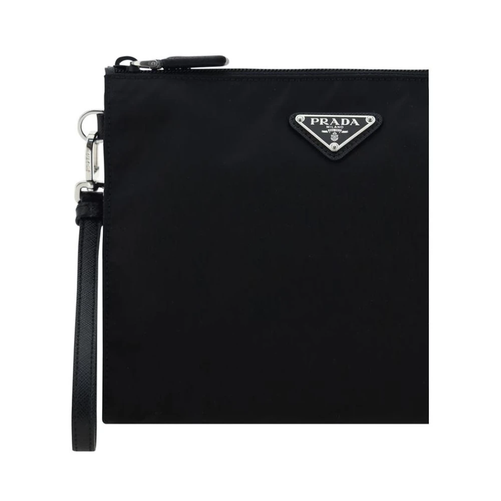 Prada Iconische Beauty Case met Top Rits Black Heren