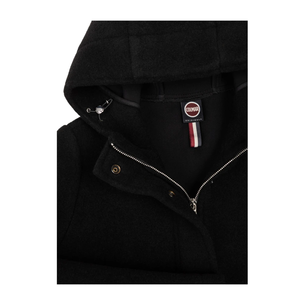 Colmar Zwarte Wollen Jas Extra Slim Fit Black Dames