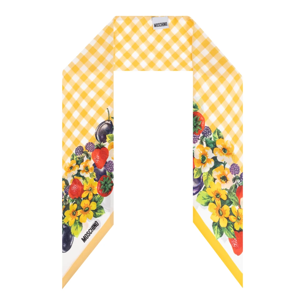 Moschino Zijden sjaal met print Yellow Dames