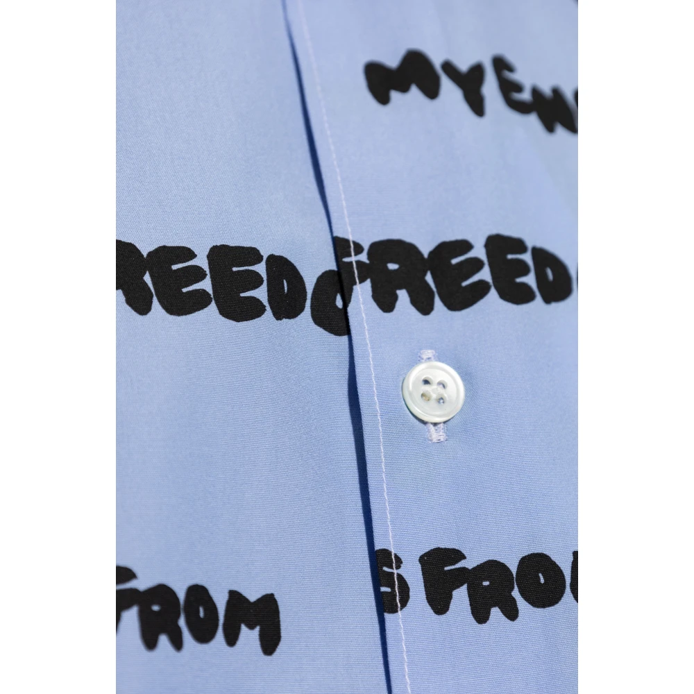 Comme des Garçons Shirt met logo Blue Heren