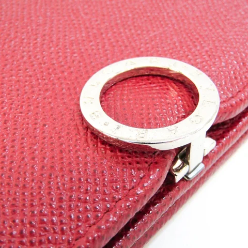 Bvlgari Vintage Pre-owned Leather wallets Red Dames
