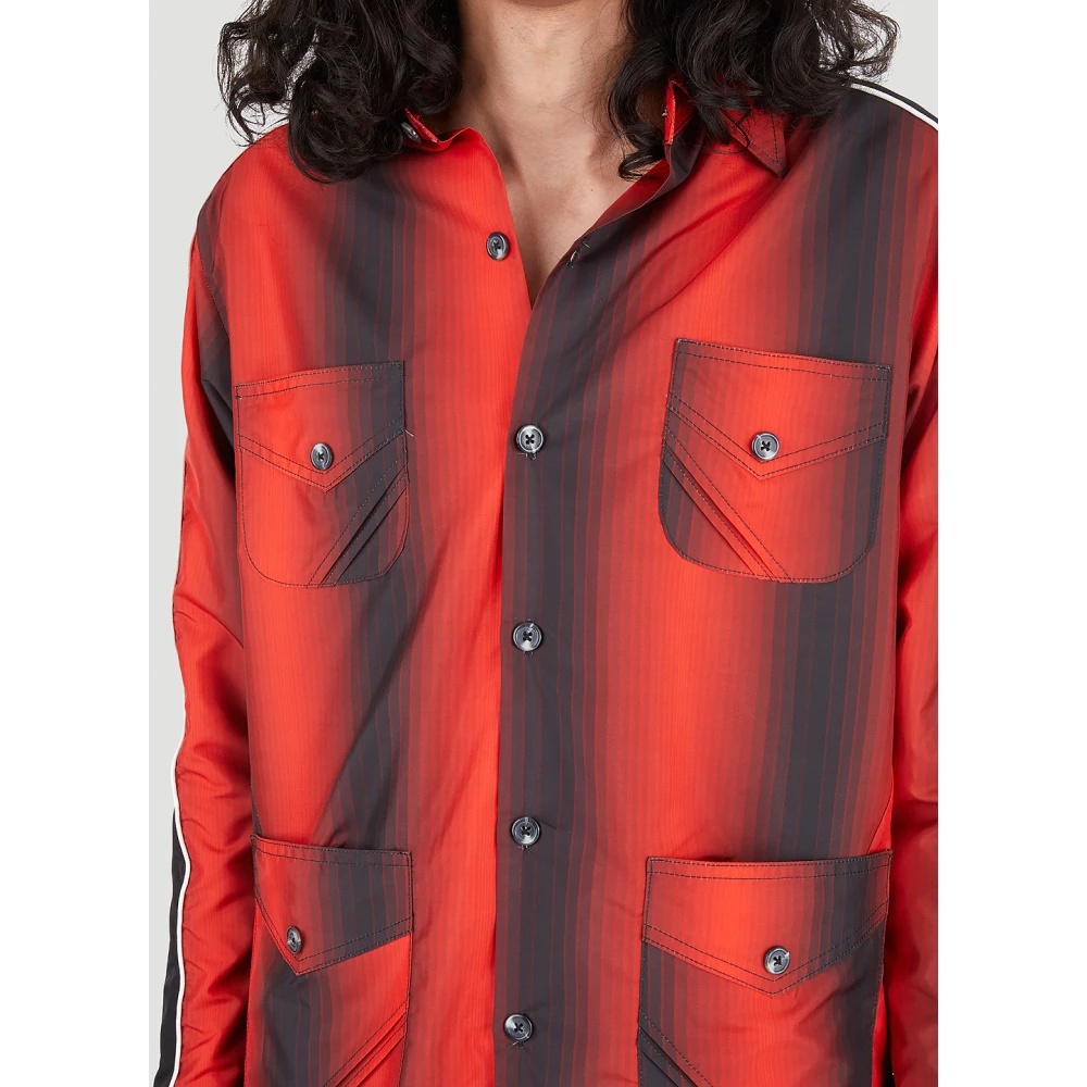 Ahluwalia Safari Shirt met Gerecycled Polyester Red Heren
