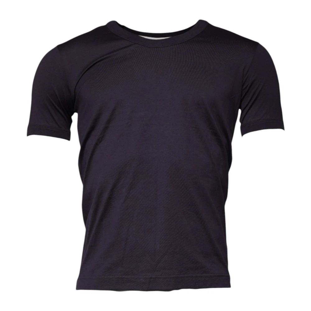 Dolce & Gabbana Paarse Katoenen Logo T-shirt Purple Heren