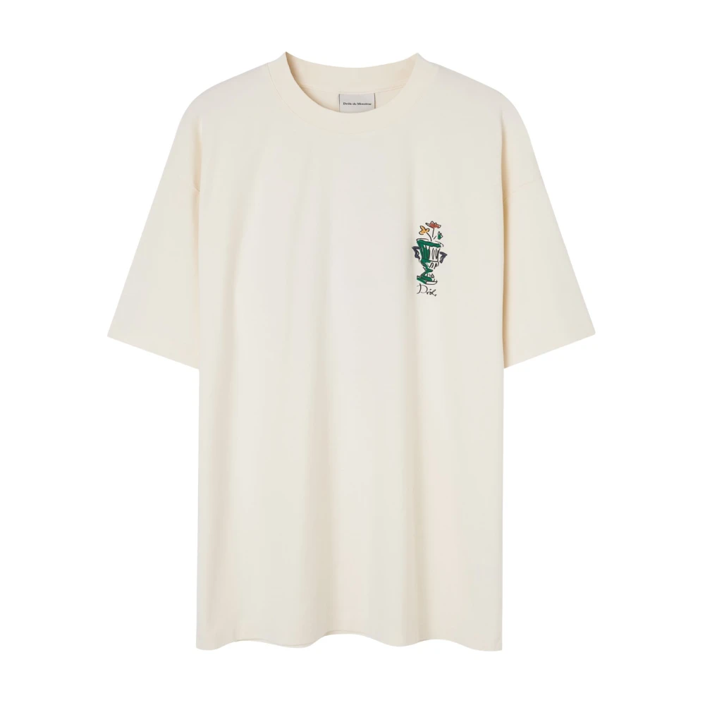 Drole de Monsieur Witte Slogan T-Shirt Vaas Beige Heren